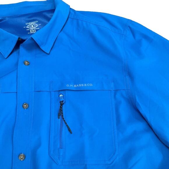 GH Bass & Co Men’s Excursion Performance Shirt Blue Size XXL NEW - Picture 1 of 6